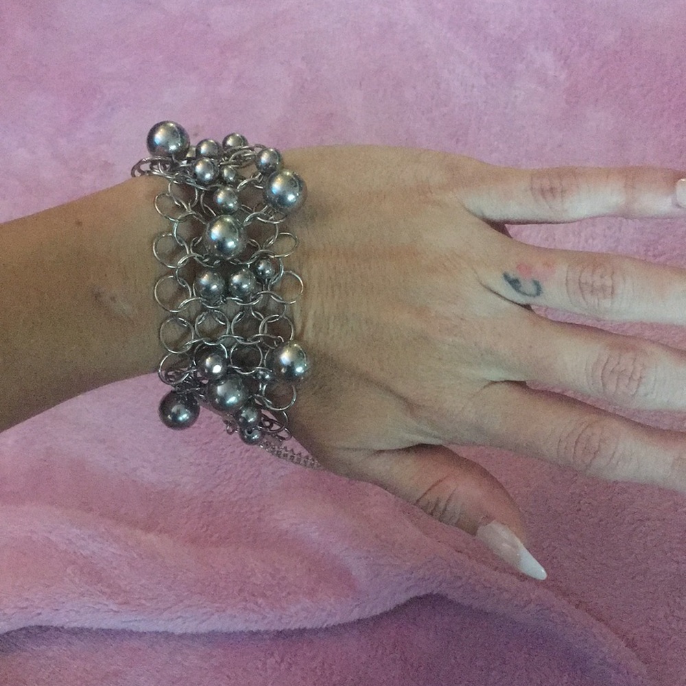 Super cute silver statement bracelet